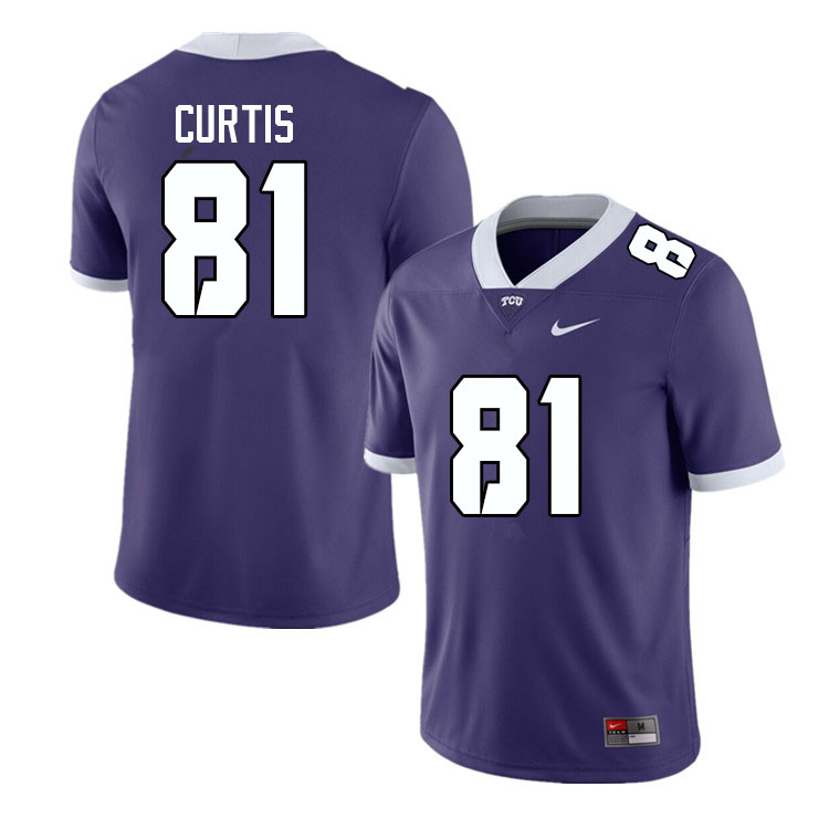 Men #81 Chase Curtis TCU Horned Frogs College Football Jerseys Sale-Purple - Click Image to Close